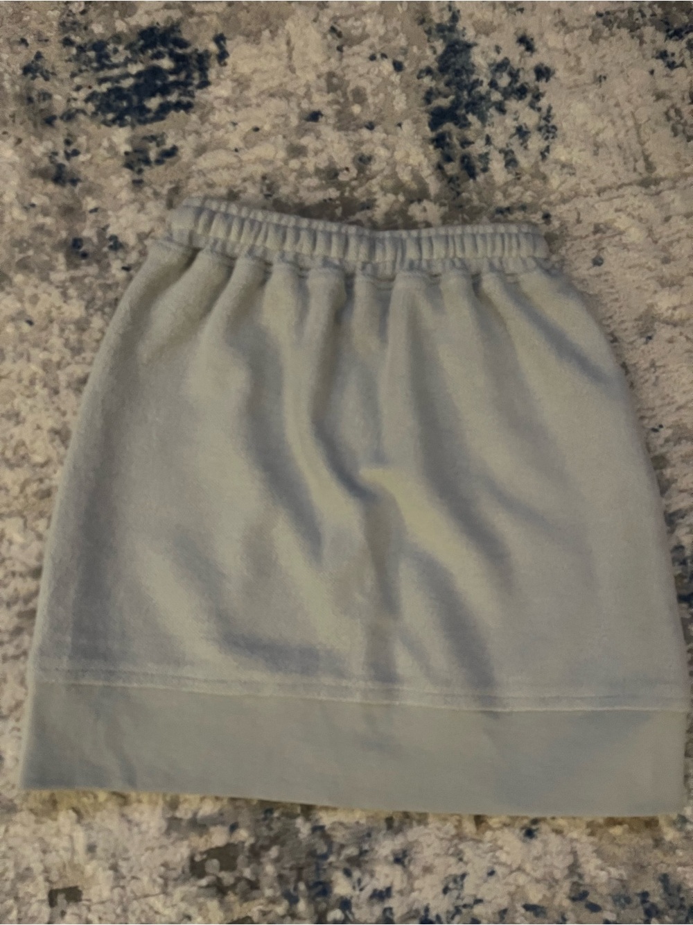 Light Blue Drawstring Mini Skirt with Script Detail - Picture 4 of 4